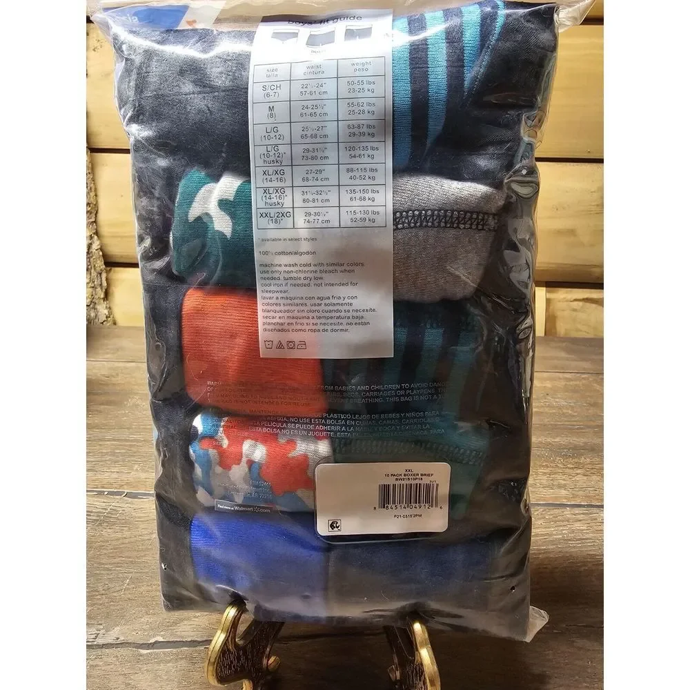 Boy's Boxer Briefs 10-Pack XXL/ XXG (18)‎  Boys Boxer Briefs Wonder Nation Brand